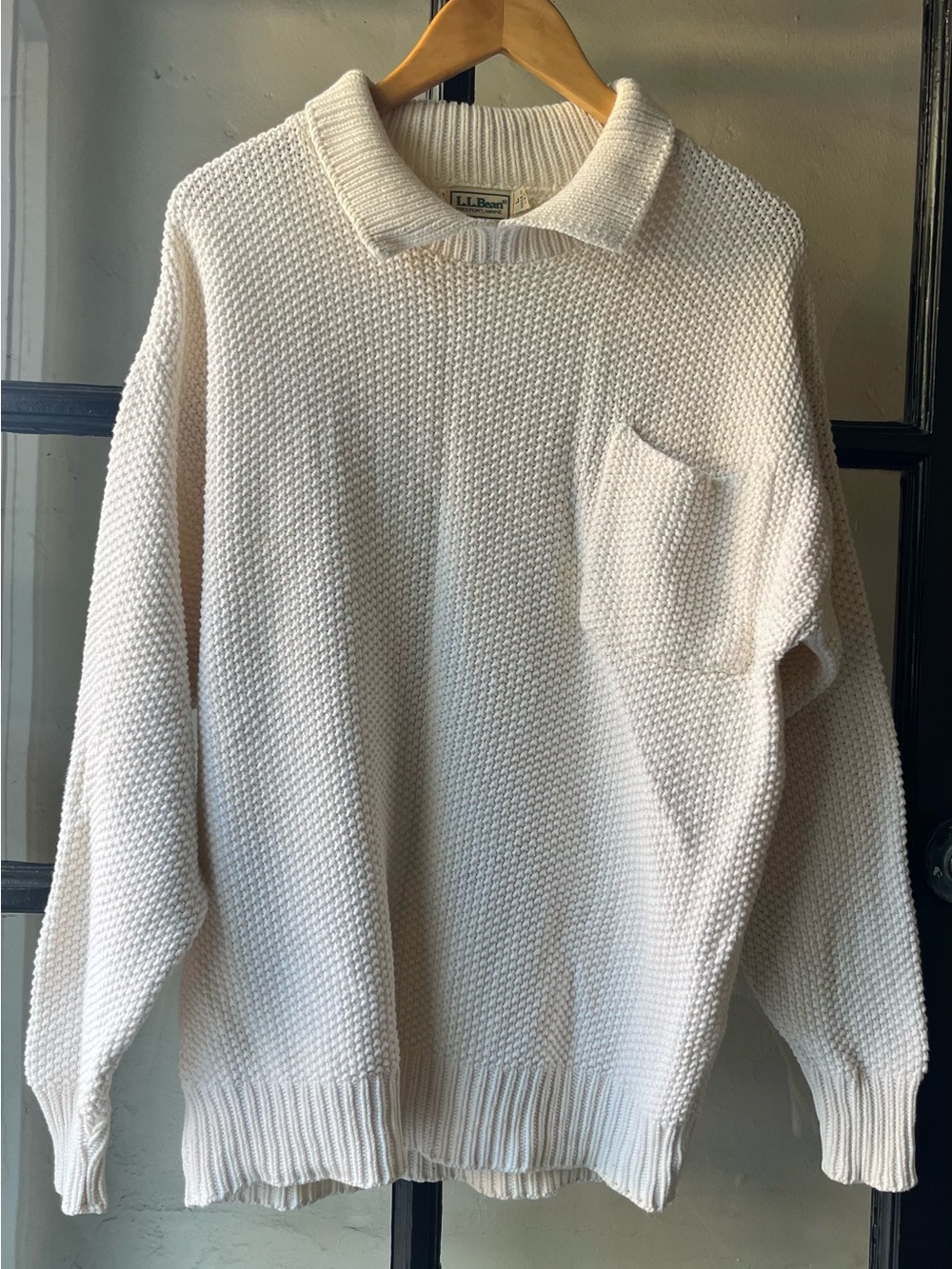 Lovely Vintage 90’s L.L.Bean Cream Knit Pure Cotton Sweater